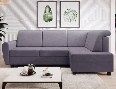 Produktbild von Easy4You Ecksofa MILO L-Form Grau – 235x90x157 cm - Schlafsofa mit Bettkasten und Schlaffunktion - Eckcouch mit Stauraum – Rechts – Stoff Soro 93
