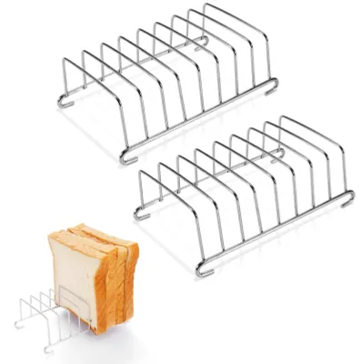 2er-Set Toastständer aus Edelstahl, 14,8 cm, 8 Schlitze