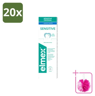 Imagen del producto de 20 tubos de pasta dental Elmex Gentle White - Protección triple - 75 ml - Paquete económico - 20 unidades