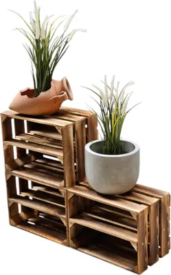 Produktbild von Obstkiste 40 x 30 x 25 cm  3er SET Geflammt Boden