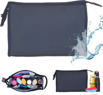 Produktbild von Kulturtasche groß aus Plane Damen Herren Elephant Washbag Kosmetikbeutel Sport Reise Sauna Outdoor Tasche wasserfest Hydro Classic 12817 Schwarz 1