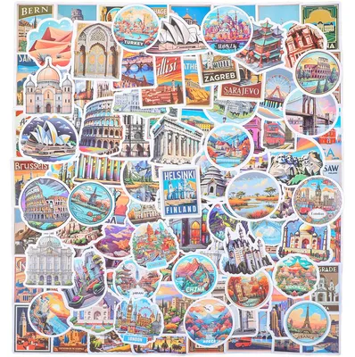 200 Vintage Weltreise-Sticker für Koffer, Laptop & mehr