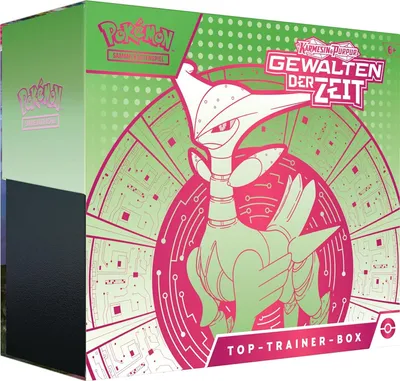 Produktbild von Pokemon Karmesin & Purpur Gewalten der Zeit Eisenblatt Top Trainer Box deutsch