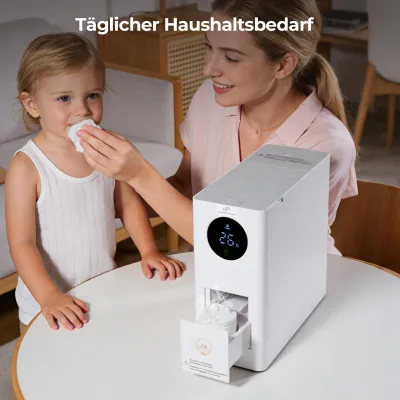 Productafbeelding van CalmConcept® Mini-warme handdoekdispenser – Schone en aangenaam warme, wegwerp handdoekjes voor thuis en onderweg, model W2