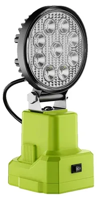 Zdjęcie produktu dla Akumulatorowa lampa robocza LED, moc 27 W, przenośna konstrukcja, kompatybilna z Ryobi, bez akumulatora i ładowarki