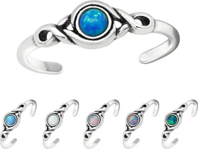 Produktbild von Zehenring Silber 925: Zehring mit Opal Multi Lavender