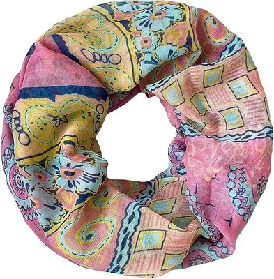 Produktbild von Glamexx24 Topstyle Schal Schlauchschal Damen Langschal Loop schal Loopschal Tuch HALSTUCH PinkViolettOrangeBlau