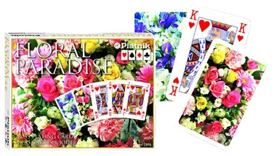 Produktbild von Piatnik Floral Paradise Pink Spielkarten – Doppeldeck