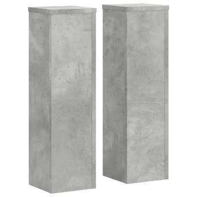 Produktbild von vidaXL Pflanzenständer 2 Stk. Betongrau 17x17x60 cm Holzwerkstoff