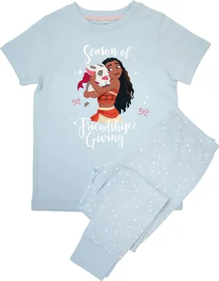 Immagine prodotto di Moana - Pigiama con pantaloni lunghi per bambine a maniche corte BI55511 (104) (azzurro)