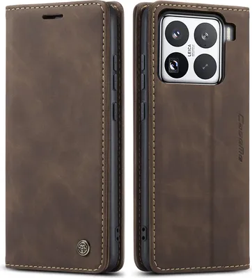 Produktbild von Hülle für Xiaomi 15 Pro Retro Kunstledertasche mit Standfunktion Schutzhülle Kaffee