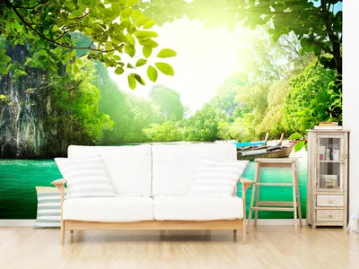 Produktbild von Vlies Fototapete Landschaft 400x280 cm Tapeten Wandtapete XXL Natur Thailand Bäume grün c-B-0237-a-a