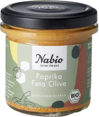 Produktbild von Nabio Mediterraner Aufstrich Paprika Feta Olive - - 135g x 6 - 6er Pack VPE