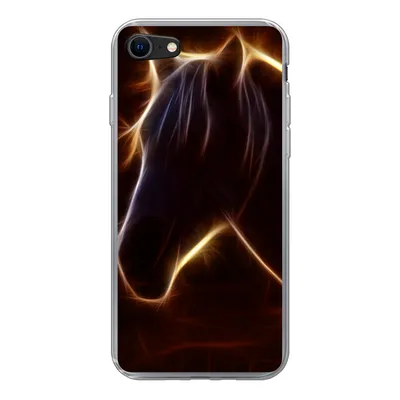 Produktbild von MuchoWow® Handyhülle Schutzhülle Hülle für iPhone 8 Pferd - Kontur - Leicht Silikon Softcase Handy Hülle - Schutzhaube