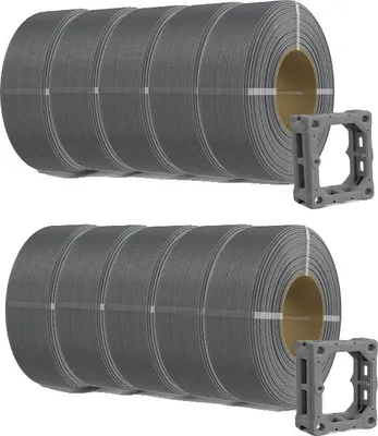 Image de filament pour imprimante 3D, 1,75 mm de diamètre, compatible avec la plupart des imprimantes FDM, PLA plus gris