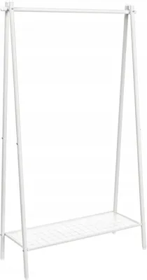 Produktbild von SONGMICS Kleiderständer Stahlrahmen 92,5x153cm mit Kleiderstange & Ablage Weiß