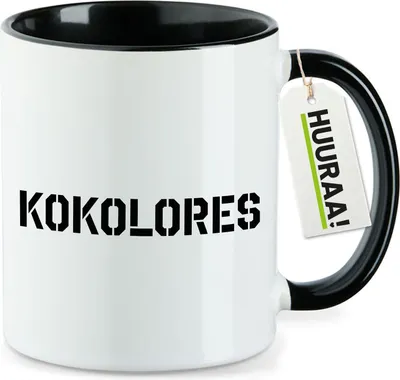 Produktbild von Huuraa Kaffeetasse Kokolores Schriftzug 330ml Schwarz Keramik Kaffeebecher Geschenkidee