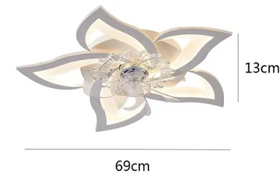 Obrázek produktu pro Inteligentní stropní ventilátor s osvětlením – LED stropní lampa ventilátor, 50W – 3barvvé stmívání – ovládání pomocí dálkového ovladače a aplikace – vhodný do ložnice a obývacího pokoje – bílý