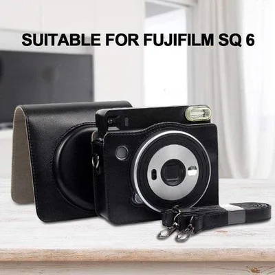 Image de Étui en cuir avec bandoulière pour appareil photo Fuji SQ6 (noir)
