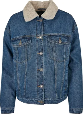 Produktbild von Urban Classics Ladies - Oversized Sherpa Denim Jacke - XXL