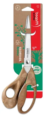 Produktbild von Schere Advanced Wood – asymmetrische Schere mit spitzen Klingen – Edelstahlklingen und -nieten – ergonomische 3D-Griffe aus 50 % Holzpulver – Schere 25 cm