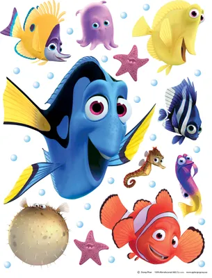 Produktbild von Disney Wandtattoo Findet Dorie Weiß und Blau - 600101 - 65 x 85 cm