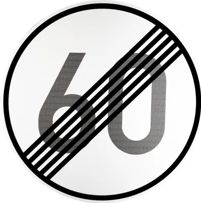 Produktbild von ORIGINAL Verkehrszeichen 278-60 * Ende der zulässigen Höchstgeschwindigkeit 60 km/h * 600 mmØ nach StVO und RAL-Gütebedingungen Verkehrsschild Schild Strassenschild Verbotsschild Straßenzeichen