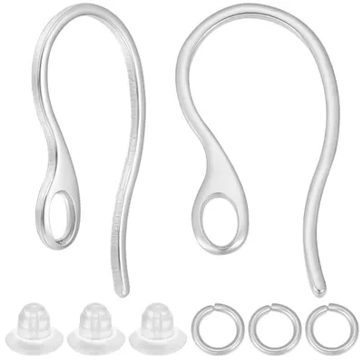 50 Ohrhaken aus versilbertem Edelstahl 925 mit Öse + Zubehör