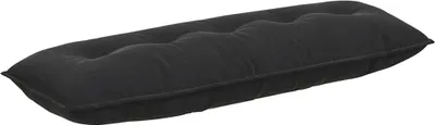 Image de Coussin de Dos Noir 140 x 50 cm Tissu en velours côtelé