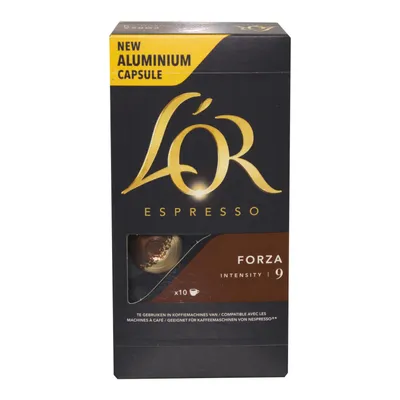 Obrázek produktu pro Douwe Egberts L´OR Espresso Bruin Forza, kávové kapsle, kompatibilní s Nespresso, mletá pražená káva, 100 kávových kapslí