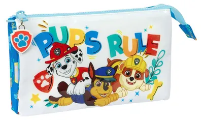 Produktbild von Dreifaches Mehrzweck-Etui The Paw Patrol Pups rule Blau 22 x 12 x 3 cm