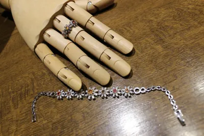 Produktbild von Silberarmband mit natürlichen Saphiren, 925er Silber, Songea 13