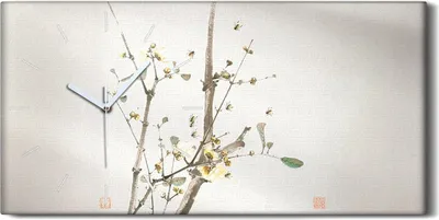 Produktbild von Dekor Leinwand Uhr Wandbilder Geräuschlos Kunstdruck 60x30 Insekten und Blumen - weiße Hände