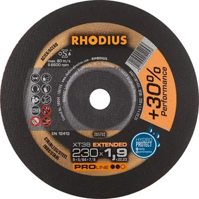 Produktbild von RHODIUS Trennscheibe XT38 230 x 1,9 mm ger.