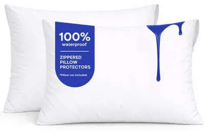 Zdjęcie produktu dla Ochraniacze na poduszki 50x80 cm, zestaw 2 sztuk - Wodoodporne, można prać w temperaturze 90°C