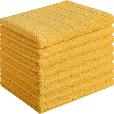 Productafbeelding van Unyqoos® Set van 8 theedoeken, 30x30 cm – Microvezel, geruit, hotelkwaliteit, absorberende keukenthee voor keuken, gasten en horeca