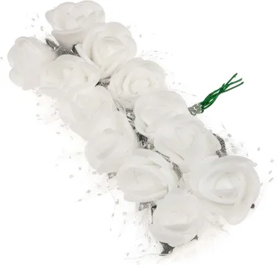 Produktbild von Weiße Schaumstoffblumen mit Tüll