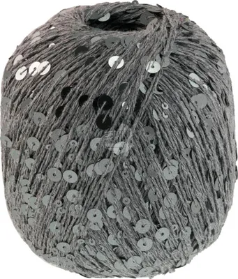 Produktbild von Lana Grossa COSMO 100 g Beilaufgarn aus Baumwolle mit großen und kleinen Pailletten 260 m Farbe 003 - Grau