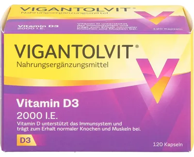 Produktbild von VIGANTOLVIT Vitamin D3 2000 I.E. Kapseln, 120 St. Kapseln