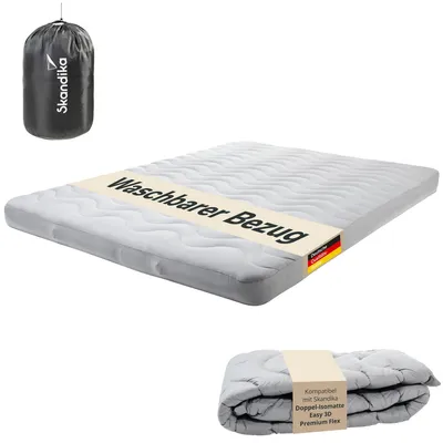Produktbild von Skandika Bezug für Doppel-Isomatte Easy 3D Premium Flex | Matratzentopper, 200 x 150 x 12 cm, atmungsaktiv, waschbar, mit Reißverschluss