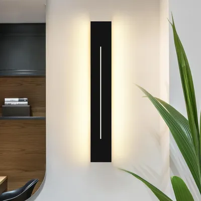 Produktbild von ZMH LED Wandleuchte 30 cm Modern warmweiß Wandbeleuchtung Schwarz 8 W LED fest integriert