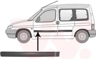 Produktbild von VAN WEZEL Zierleiste für die Tür Vorne Links Leiste für CITROËN Berlingo / Berlingo First (MF, GJK, GFK) 0903423