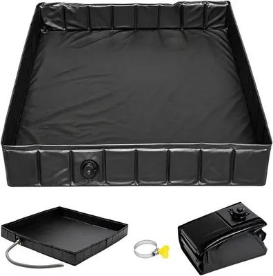 Obrázek produktu pro Skládací sprchová vanička 104x104 cm - Přenosná sprchová vanička s odtokovou hadicí, ideální pro kempování, zahradu, festivaly a venkovní sprchy