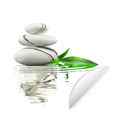 Produktbild von MuchoWow® Runde Wandtattoo - Wandsticker Tapete Aufkleber Zen-Steine im Wasser Ø 30 cm Selbstklebend und Repositionierbar - Wandaufkleber - Kreis - Wandbild - Fototapete - Selbstklebend - Dekoration - Wandschmuck - Schlafzimmer