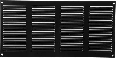 Produktbild von Famanu Lüftungsgitter 40 x 20 cm - Schwarz - Metallisches Rückluftgitter mit Ungeziefer-Schutz