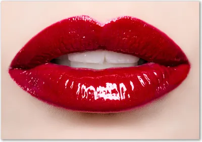 Produktbild von Tulup® Glas-Bild - 100 x 70 - Wandbild aus Glas - Wandkunst - Wandbild hinter gehärtetem Sicherheitsglas - Sinnlichkeit  - Rote Lippen - Rot