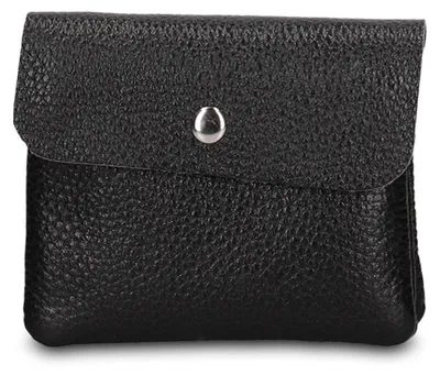 Imagen del producto de Cartera de mujer, color naranja, con botón de presión, fabricada en poliuretano, de 11x9 cm