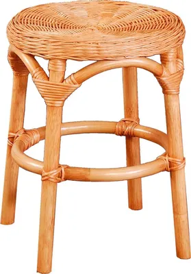 Zdjęcie produktu dla KRINES HOME Naturalny stołek rattanowy / Okrągły stołek rattanowy / Stołek boczny / Stołek łazienkowy (morela)