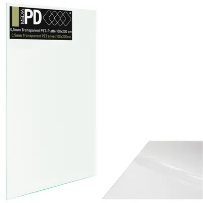 Produktbild von PET Platte Transparent 100x200cm 0,5mm – Durchsichtige Kunststoff Folie Bastelglas Großformat Flexibel
