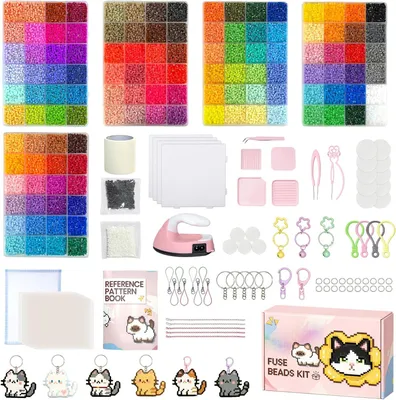 Imagen del producto de Kit de cuentas para planchar, 2,6 mm - 120 colores, set de cuentas termoadhesivas